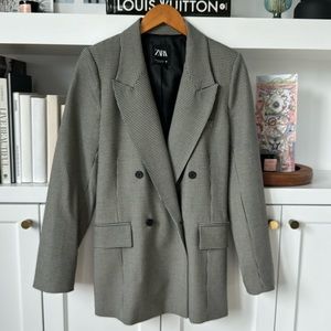 Zara checker jacket blazer size small